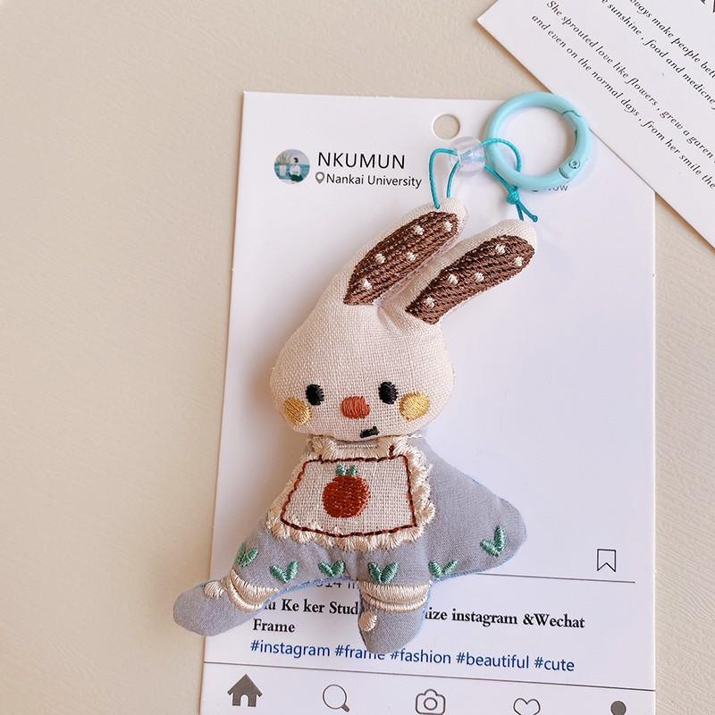 Cute Animal Doll Series Fabric Keychain Handmaking Fabric Penguin Keyrings For Bag Pendant Small Bear Doll Keychain Wholesale