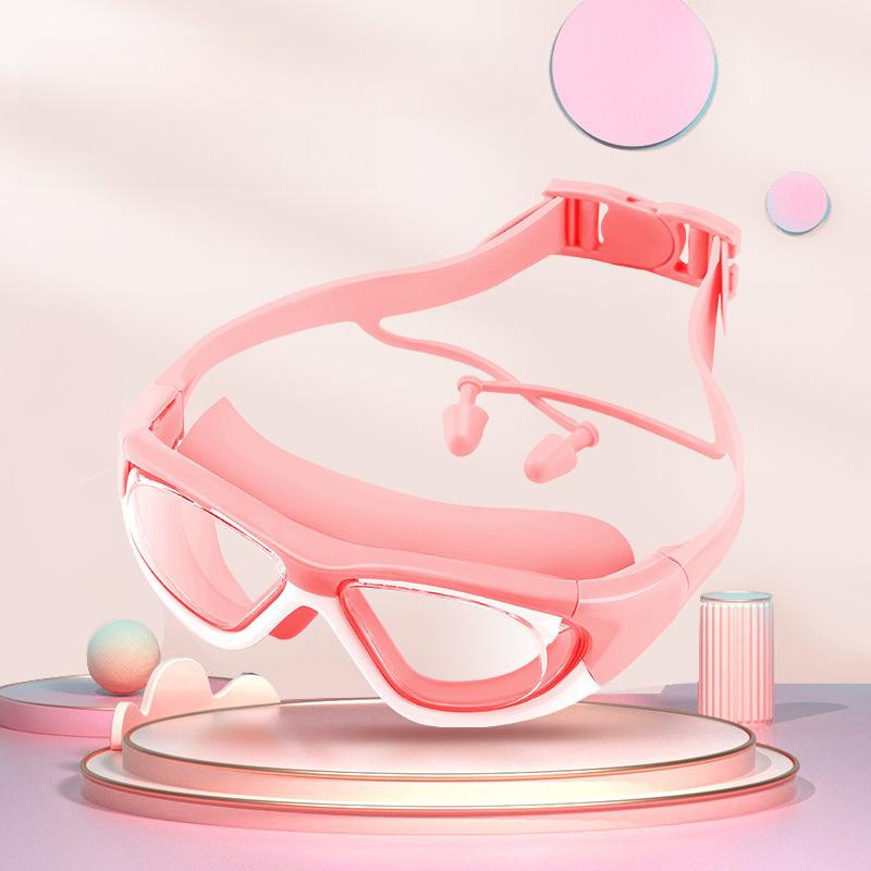 Hochauflösende Kinder-Schwimmbrillen für Jungen und Mädchen, Antibeschlag-Schwimmbrillen, Brillen mit großem Rahmen, Bequeme Silik