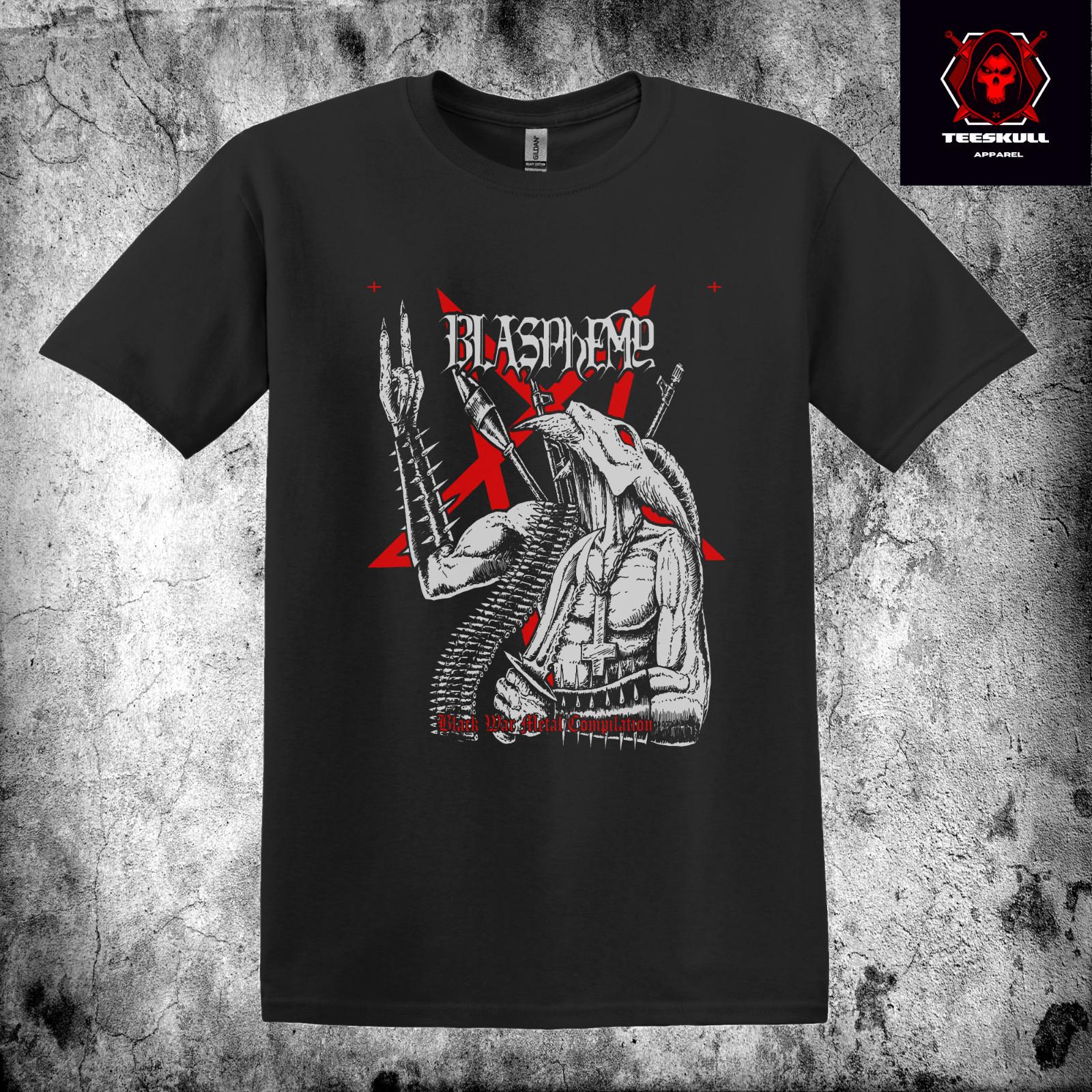 

26 BLASPHEME Черный Военный Метал Рок-группа Футболка Унисекс Тяжелый Хлопок Футболка S-3XL Унисекс Футболка XXXL