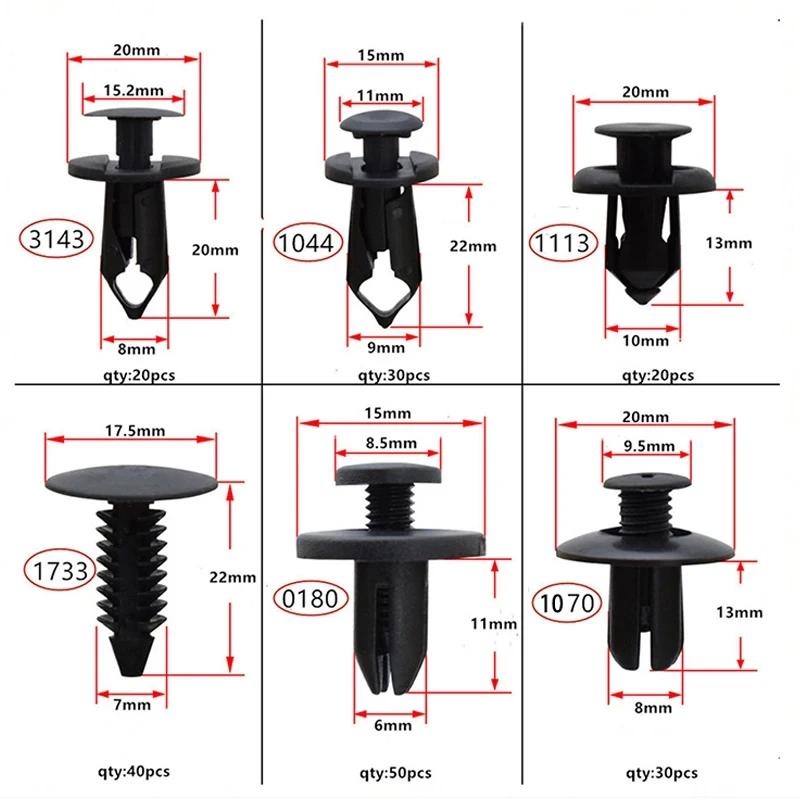 Car Interior Fastener Kit – 190 PCS ABS Push Rivets In 6 Sizes, Fixes Loose Door Panels, Bumpers & Trim, No Tools Needed