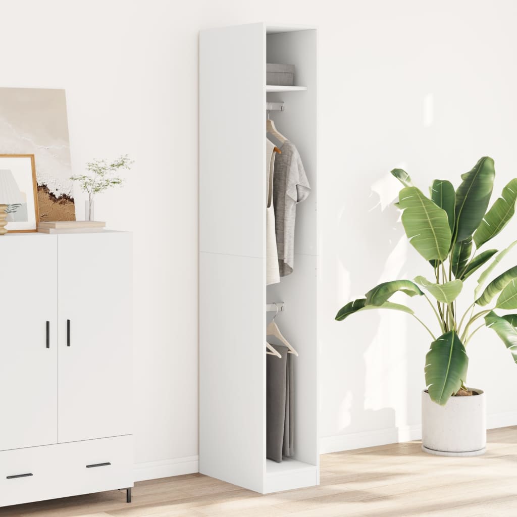 Vidaxl Wardrobe, White, 30X50X200 Cm, Wood-Based Material