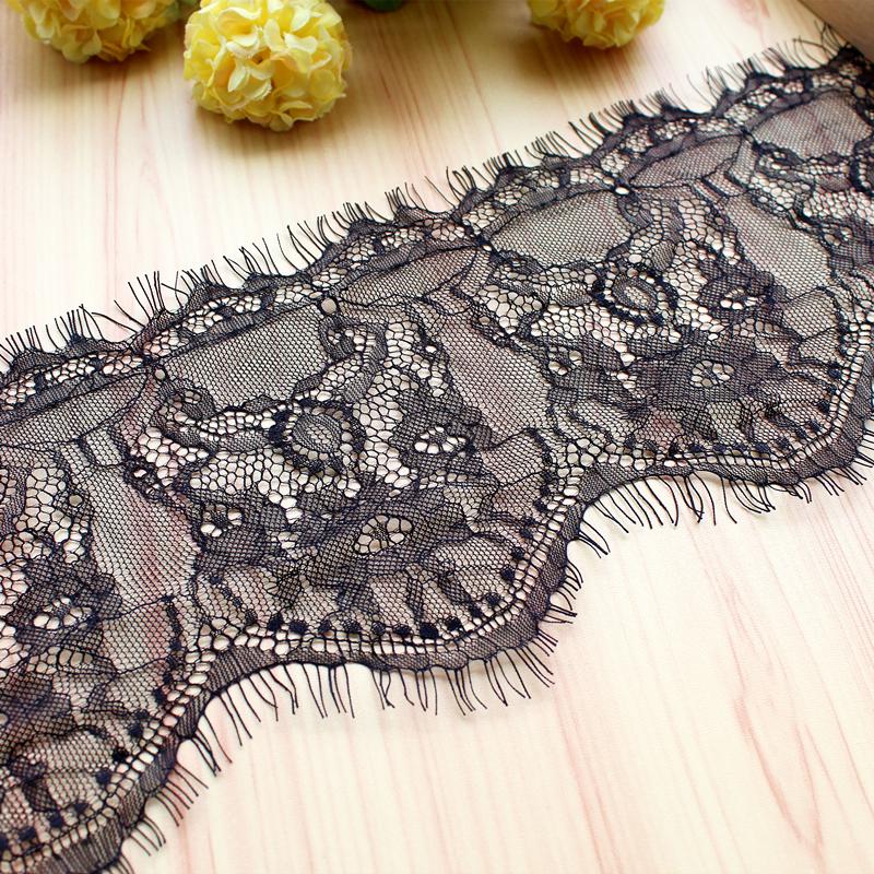 3m Black & White Eyelash Lace Fringe Trim for DIY Clothing - Multiple Styles, Non-Elastic, Soft Skirt Hem Decor.