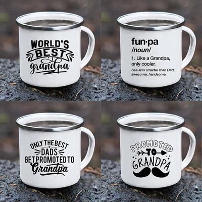 Original Breakfast Cups To Sublimate World's Best Grandpa Print Creative Enamel Coffee Mugs Cup of Coffee Travel Mug Kawaii Beer