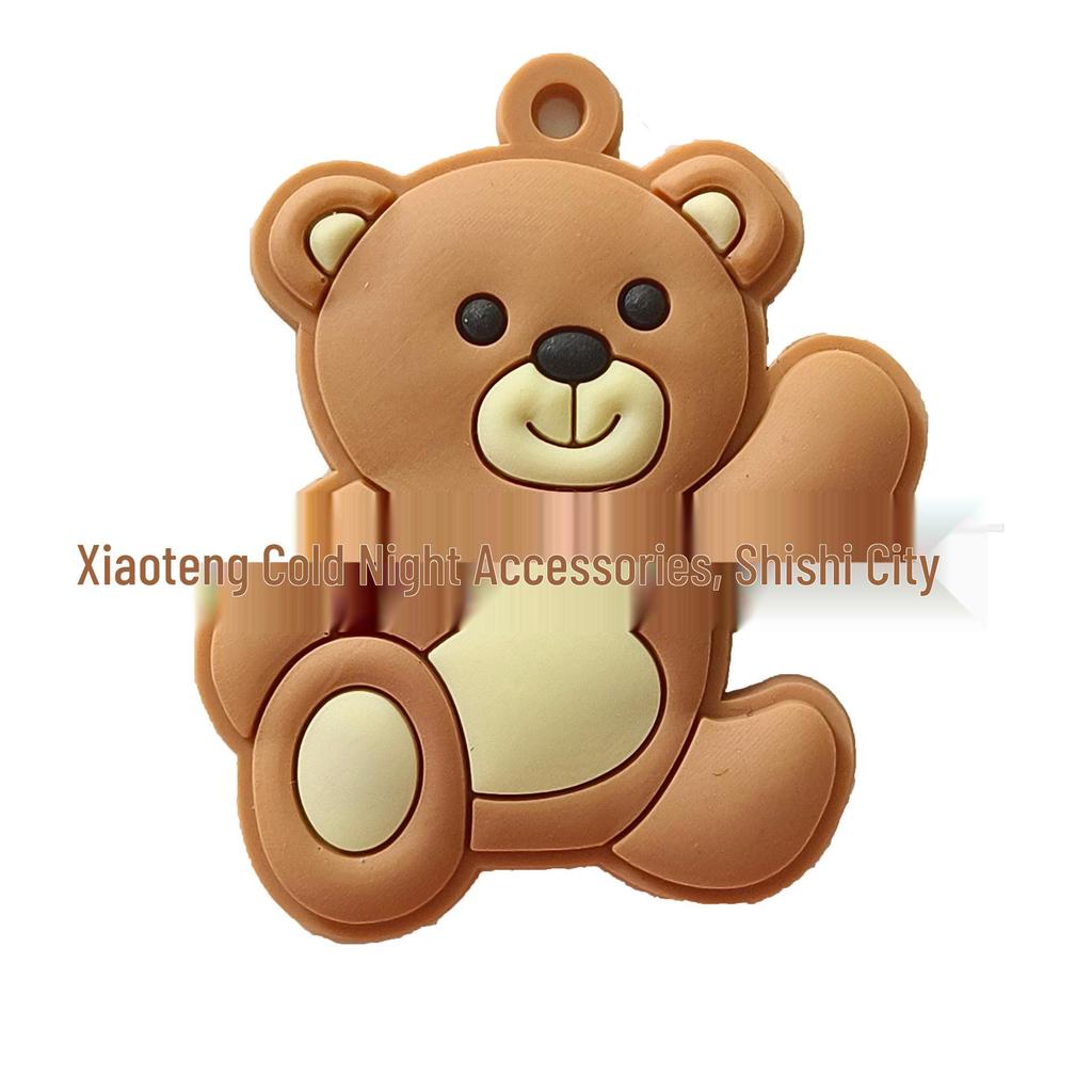 Gelber Bär Schlüsselanhänger Kunst Geschenk Anhänger, PVC-Material