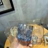 Transparent Glass Wine Mug Refraction of Light Rays Design Wine Whiskey Coffee Cup Household Special-shaped Whiskey Water Cup