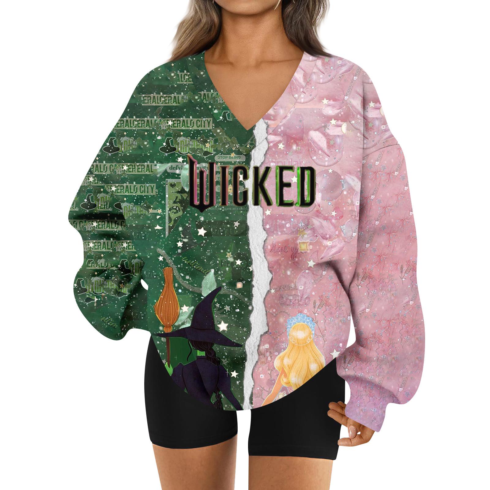 

Женская свободная и удобная спортивная одежда с V-образным вырезом, толстовка с длинными рукавами, повседневная одежда для сочетания XL