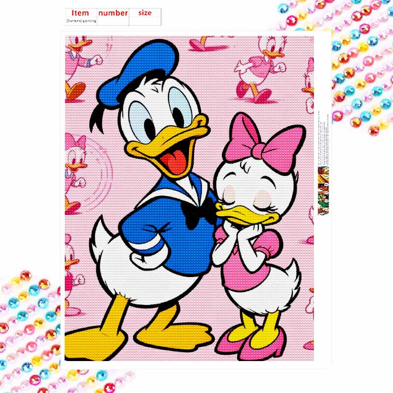 Disney Diamond Painting 5D DIY Donald Duck Daisy Duck Diamond Painting Art Diamond Painting Kit Adult/Beginner Gift Idea Home Decor