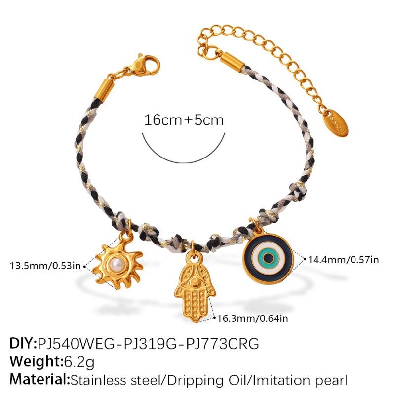 Meier Exotic totem accessories braided necklace bracelet personalized diamond palm pendant jewelry suit