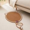 Cat Scratching Pad, Woven Cotton Rope Cat Scratcher with Bait Ball And Cute Ear Design, Indoor Cat Scratcher Mat for Furniture