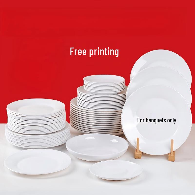 Di Rui En Melamine Round Dinner Plates (10-Pack)