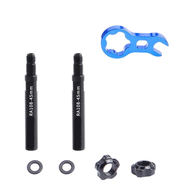 Light Weight Alloy Valves Extension Adapter Leakproof Seal For Road Mountain Bikes Easily Inflation Solution
