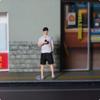 Phone Looking Man Figure Scene Accessory 1:64 Scale Person Model Realistic Mini Figurine for