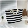 New Striped Large Capacity Shopping Bag Compilation Tote Bag