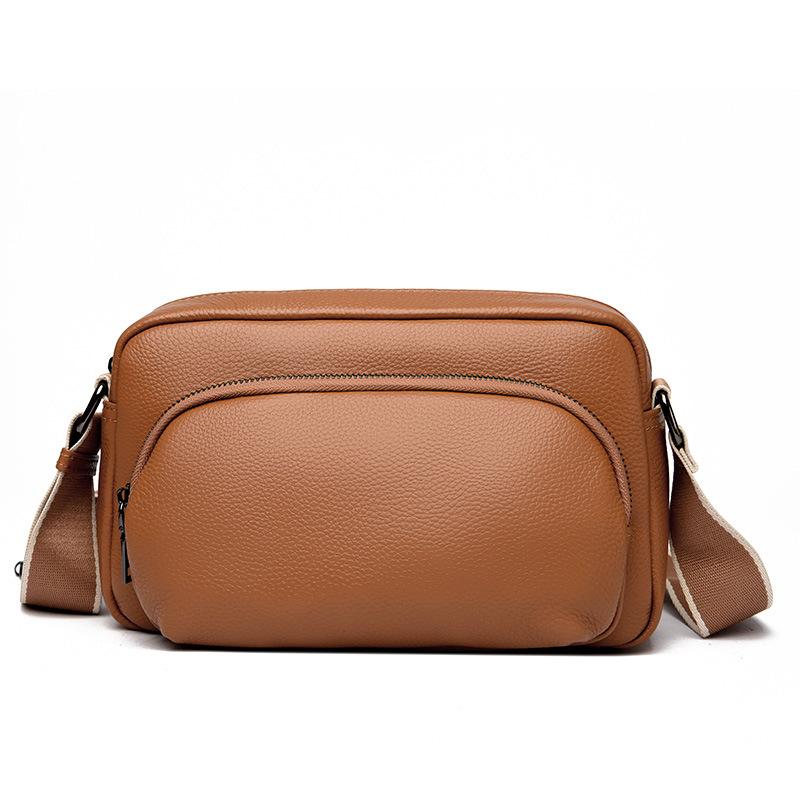 Leather women's bag new soft leather shoulder messenger bag first layer cowhide small square bag