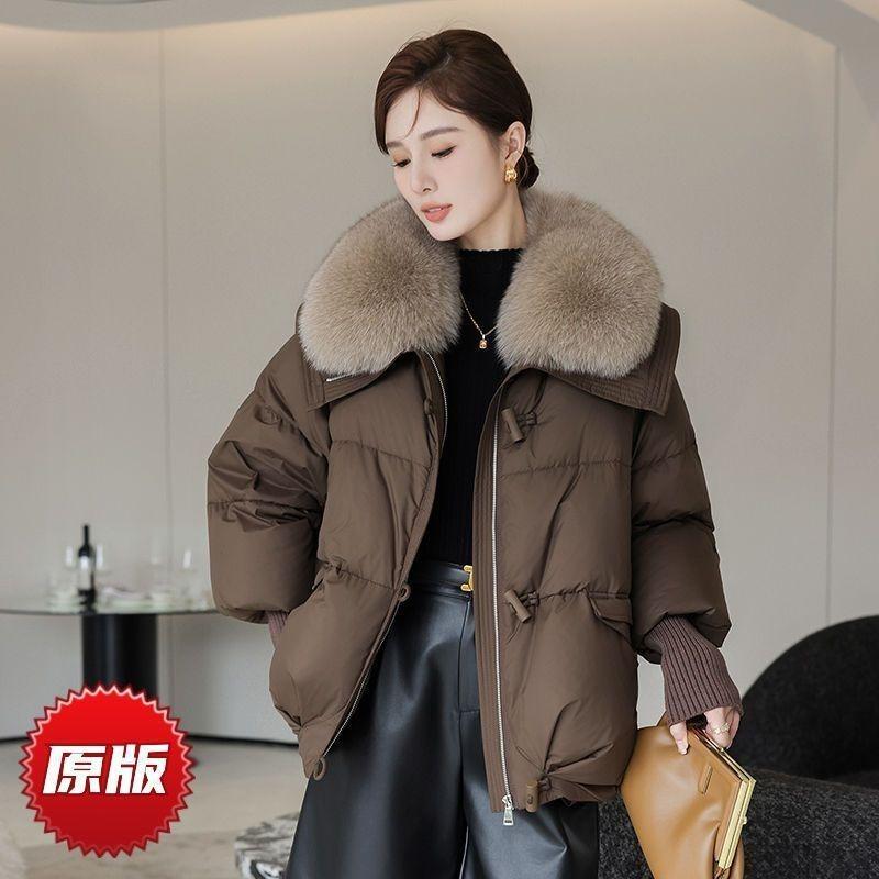 Winter new down cotton-padded clothes women's short loose cotton-padded clothes women's fur collar thickened cotton-padded jacket