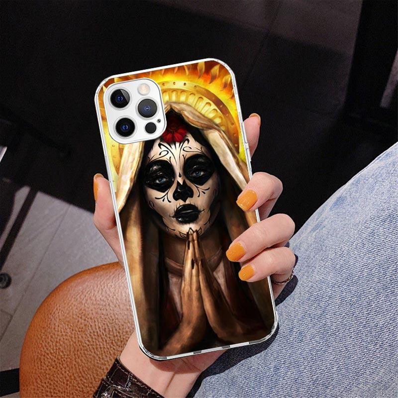 Catrina Beautiful Rose Girl Skull Phnoe Case for Iphone 17 Air 16 11 12 13 Mini 14 Plus 15 Pro Max 7 8E SE 2020 16ProMax Phone C
