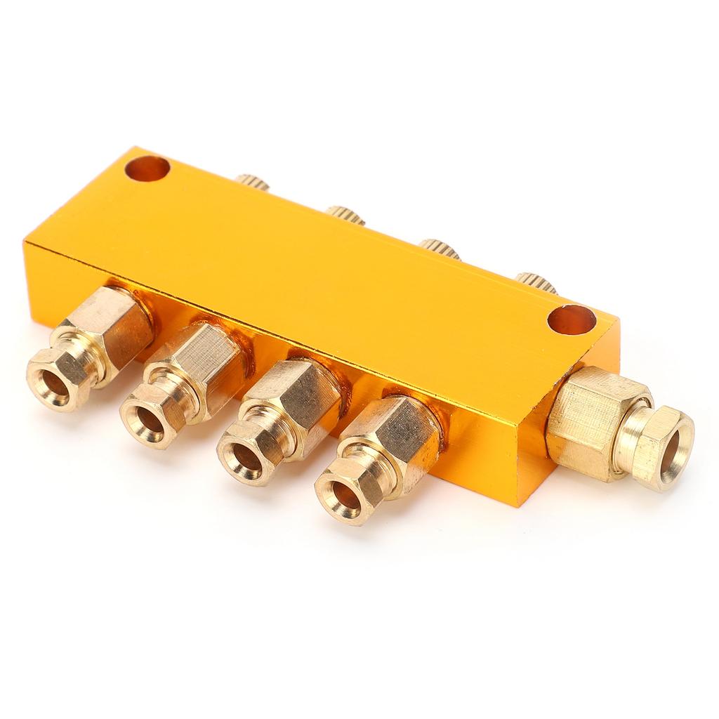 Oil Distributor B Type 4 Way Adjustable Lube Oil Piston Divider Valve 1 Inlet 4 Outlet