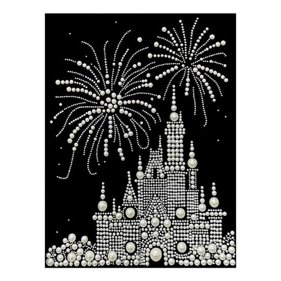 DIY Faux Pearl Painting Kit Castle Sunflower Pattern 3D Imitation Pearl Art Craft Home Wall Decoration Kit G