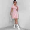 Available: Summer Women's V-Neck Slim Fit A-Line Dress - Solid Color, European & American Style