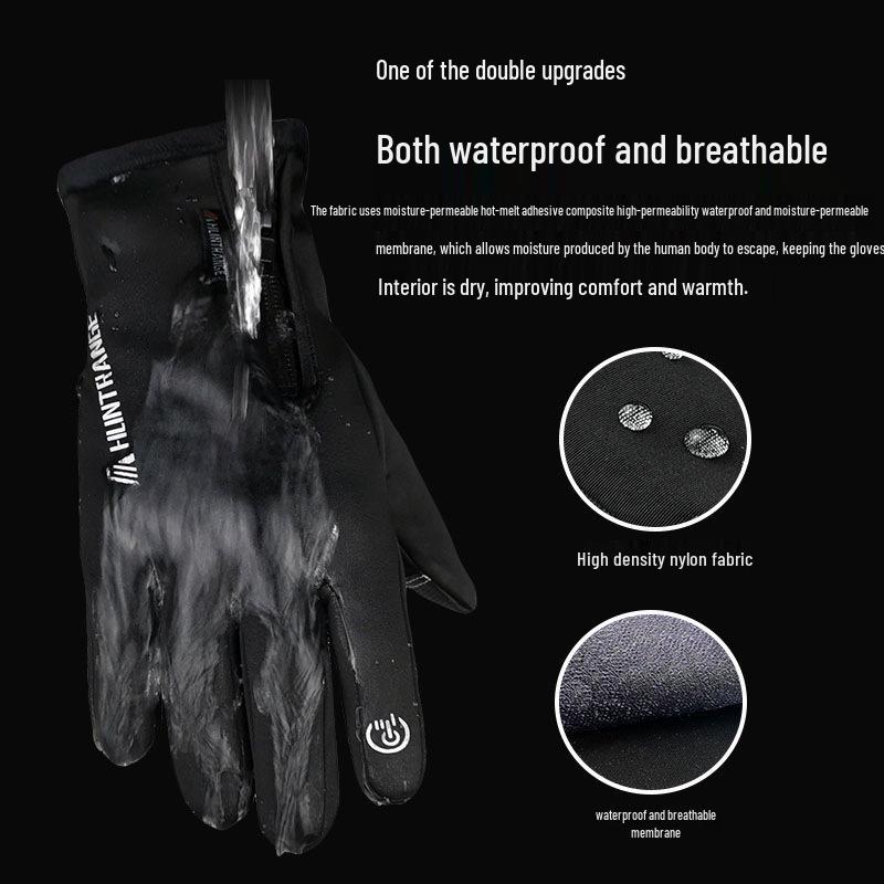 USB Heated Waterproof Cycling Gloves - Windproof, Fleece-Lined, Night Reflective, 5V Electric Warmth