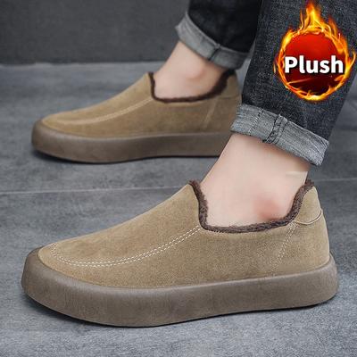 Baumwollschuhe für Herren Luxus Wildleder Herren Freizeitschuhe Bequeme Warme Slipper Hochwertige Outdoor Herren Wanderschuhe 39-46