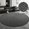Retro-Style Round Imitation Jute Living Room & Bedroom Carpet, Machine Washable Floor Mat