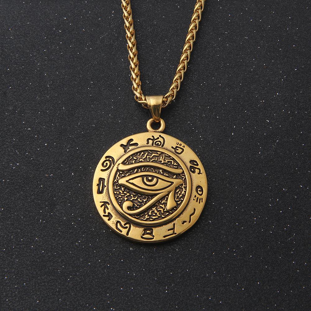 Collier pendentif œil vintage œil qui voit tout pour hommes et femmes, amulette religieuse, bijoux