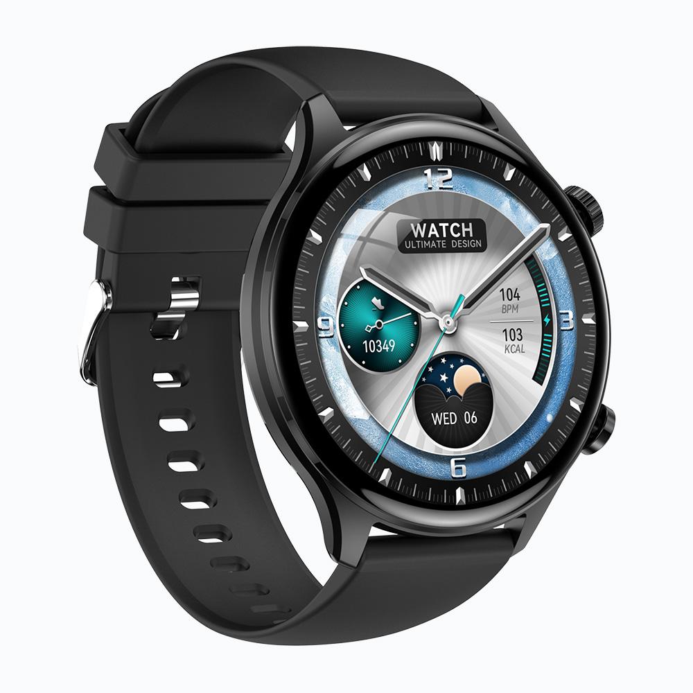 2025 Ultra Slim AMOLED Smart Watch IP68 Fitness Tracker Unisex Sport Big Dial Health Monitoring Sleep Tracker Calendar Compass HK75 чёрный