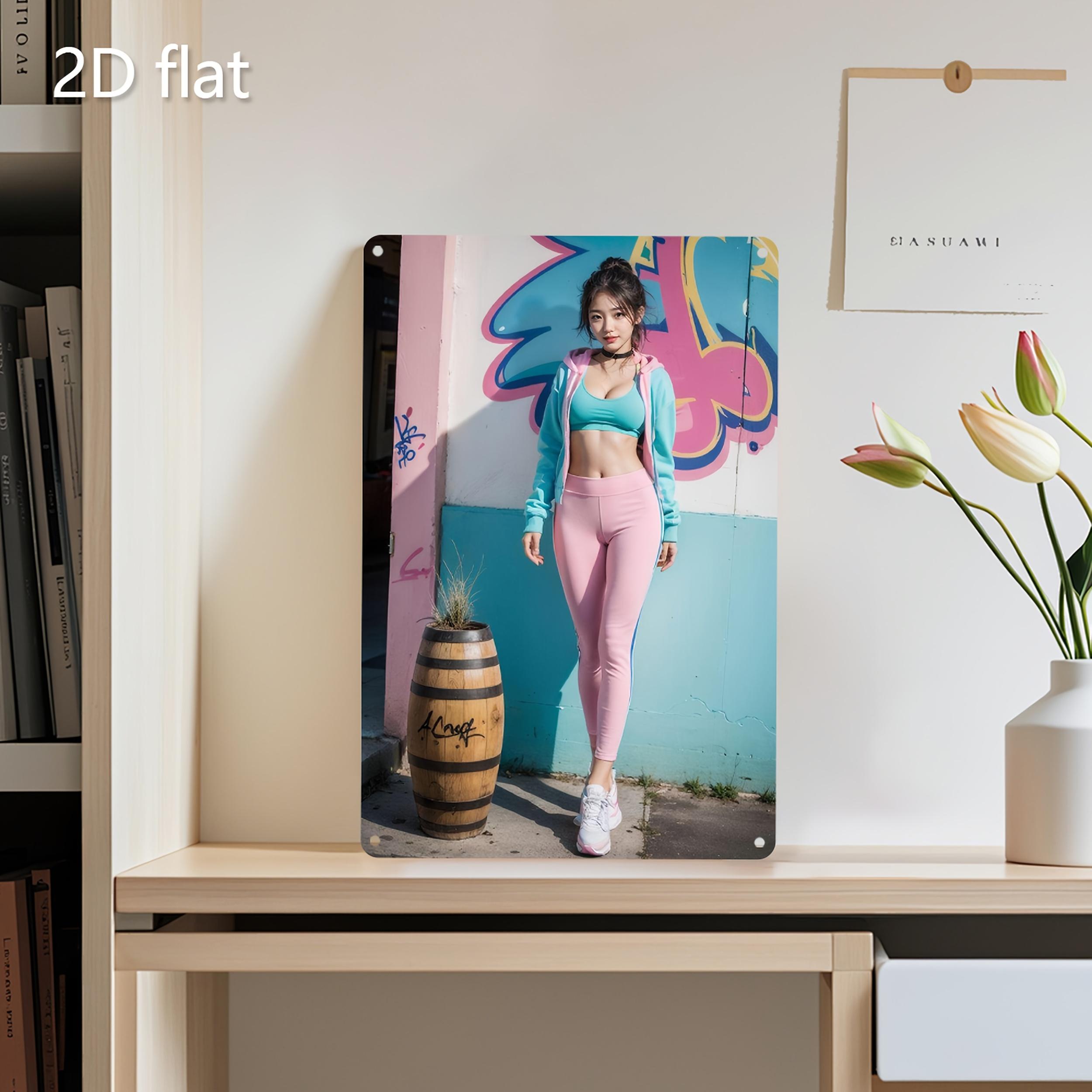 

HD Metal Tin Sign Street Style Fitness Asian Beauty Vintage Wall Art Decor for Gym Man Cave Bar 20x30cm（7.8x11.8inch）