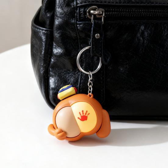 Mini Butt Keychain with Fart Sound Effect LED Light Anxiety Stress Relief Lighted Butt Key Ring Backpack Handbag Hanging Decoration