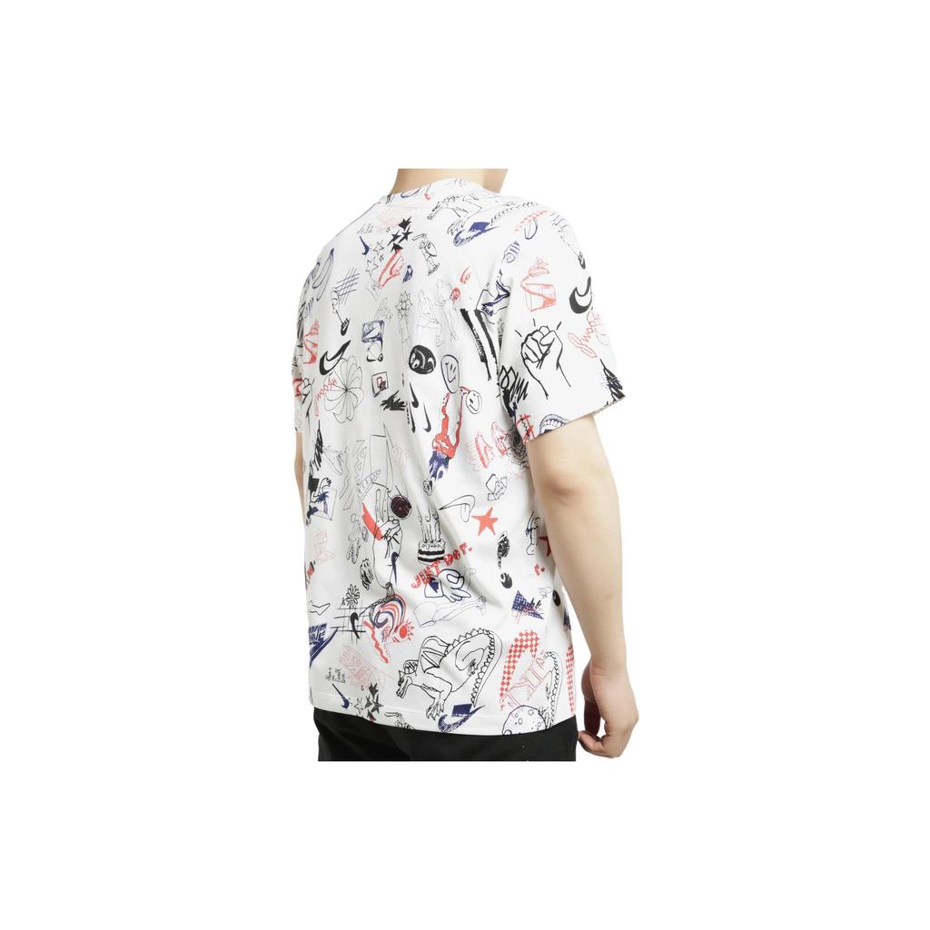 Nike T Shirts Men's White Crew Neck Moderate Straight Fit ck3013-100