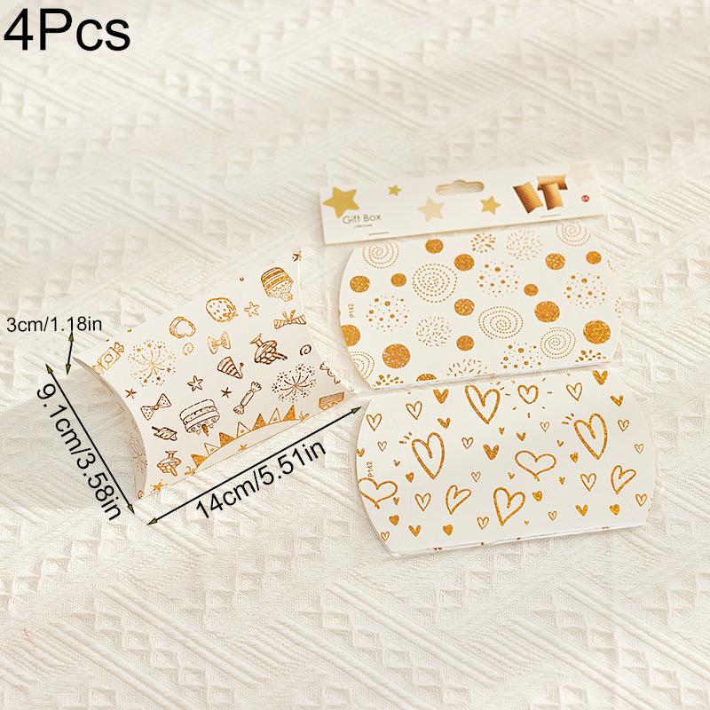 2PC/3PC/4PC Christmas Gift Box Set New Year Bronzing Pillow Box Graduation Ceremony Paper Christmas