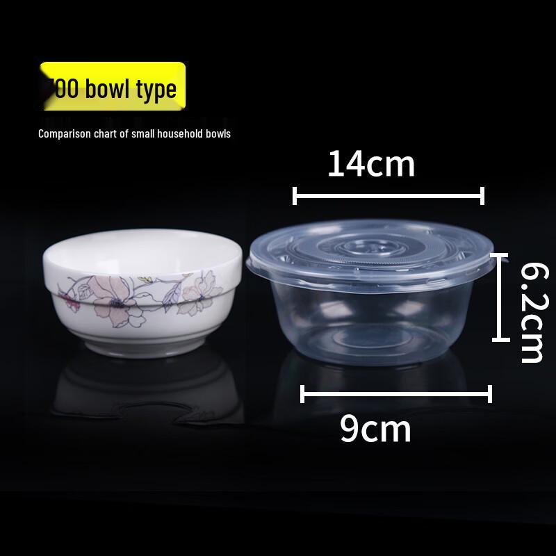 

Handun Disposable Transparent Plastic Food Bowls with Lids