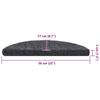 Self Adhesive Stair Treads 10 pcs 56 x 17 x 3 cm Dark Gray Semi Round