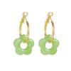 Macaron Color Flower Tassel Earrings, 18K Gold-Plated, Light Luxury Versatile, Niche High-End.