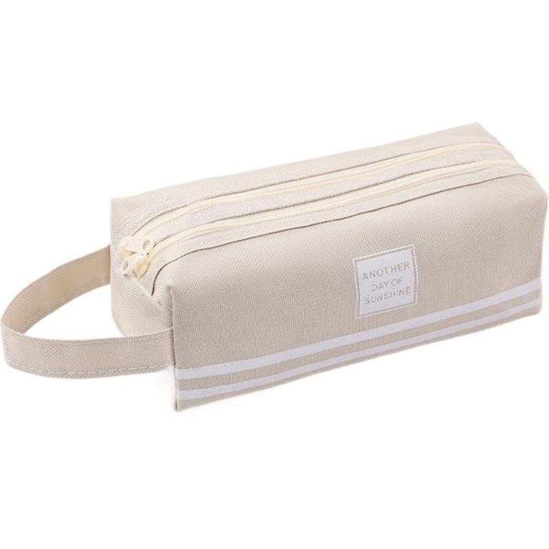 Pencil Cases Bag Canvas Pen Box Pouch Double Layer Large Capacity for Girls Back To School Student Supplies Stationery