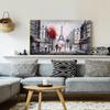 Abstract Black White Paris City Street Landscape Oil Painting Print Poster on Canvas Mural Wall Art for Living Room Home Decor