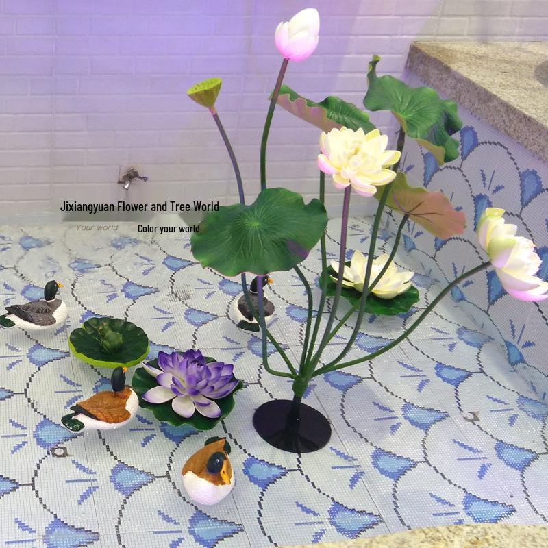 Fiori e Foglie di Loto Artificiali: Decorazione Laghetto di Loto