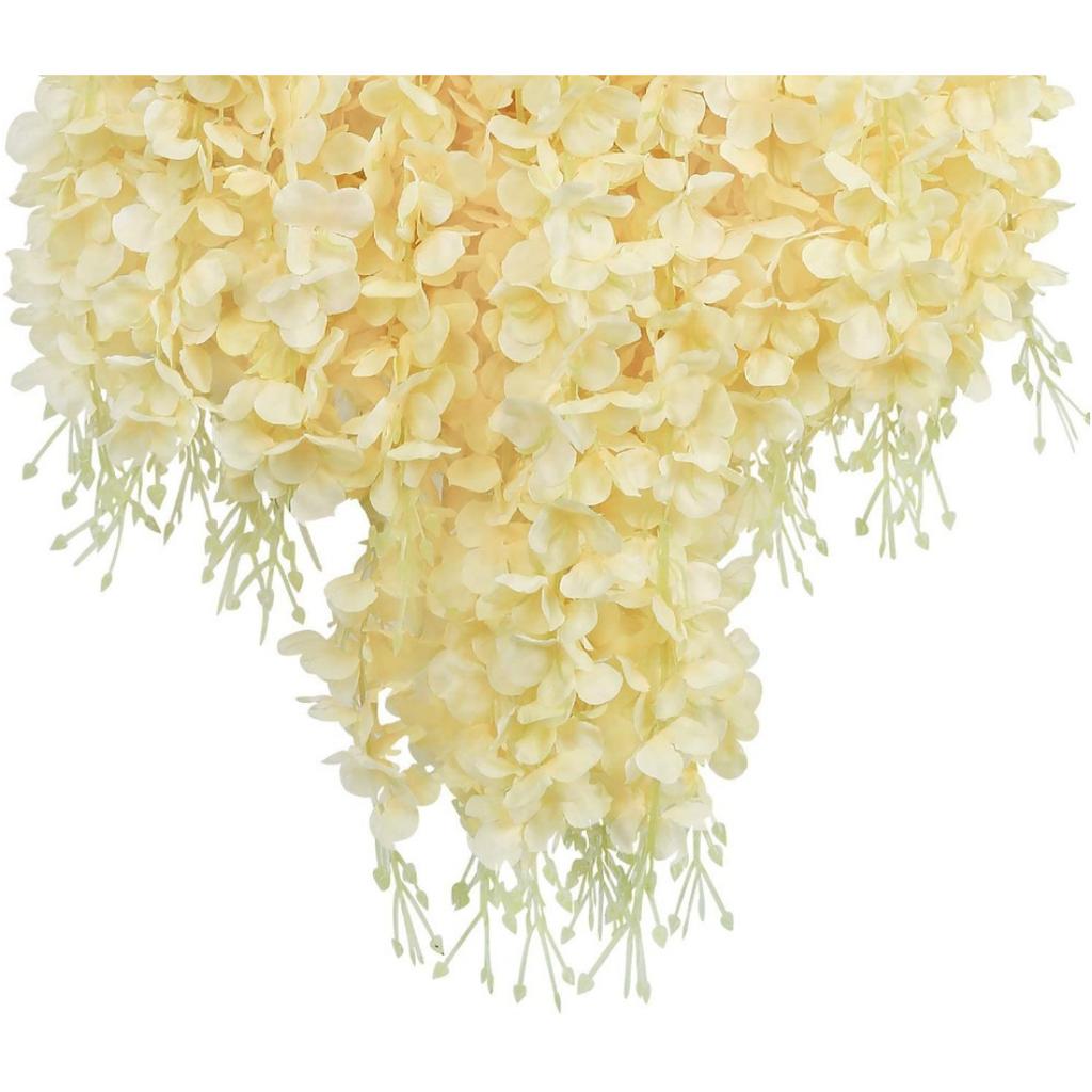 12 TEILE/SATZ Künstliche Blumen Seide Glyzinien Rebe Hängende Blume für Hochzeit Garten Floral DIY Wohnzimmer Büro Dekor