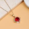 Fashion Zircon Pendant with Red Diamond Inlay Trendy Necklace