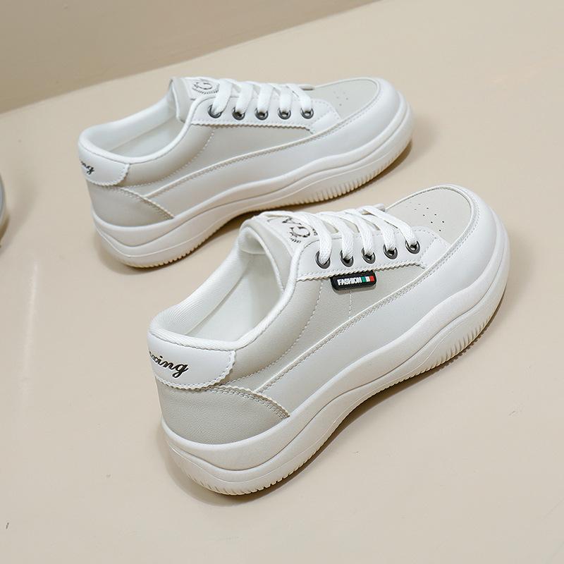 Spring White Shoes New Korean Style Ins Female Student Height Increasing Sports Board Shoes Fashionable Casual Shoes Street Shooting Q821