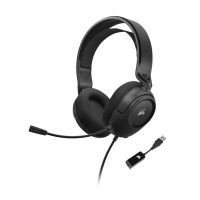 CORSAIR HS35 SURROUND V2 Herní sluchátka Dolby Audio Připojení Všesměrový mikrofon Nastavitelná hlasitost Karbonová Kompatibilní Multiplatformní 7.1 3,5mm