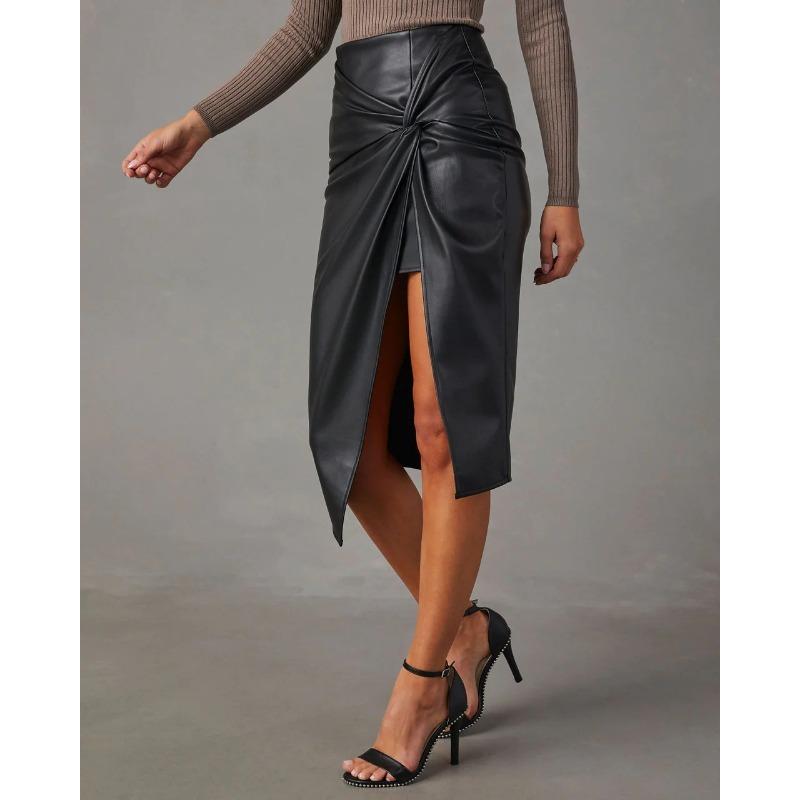 VEZFAA Lässige Röcke für Damen mit einfarbigem Druck im Sommer- und Frühlingsstil