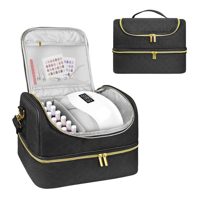 60 Bottles Nail Polish Storage Bag Essential Oil Bag Portable Cosmetic Make Up Nail Art Care Kit Nail Care Tool Storage Box ins