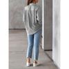 Women's Fashion Casual Spring Fall Stripe Print Long Sleeve POLO Neck Blouses & Shirts