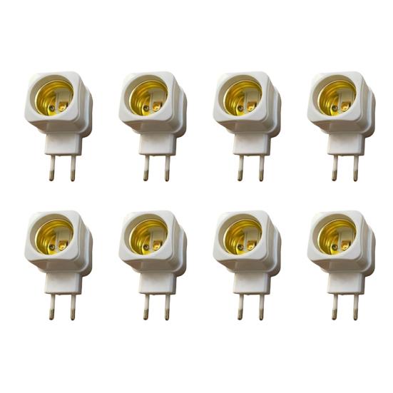 E27 EU Plugglampe Lysholder Base Socket Converter Adapter med kontrollbryter