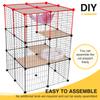 3 Tiers Indoor Cat Enclosures W/ Hammock & Bed Cat Wire Kennel Crate Kitten Playpen Cage Large Exercise Place Ideal for 1-3Cats