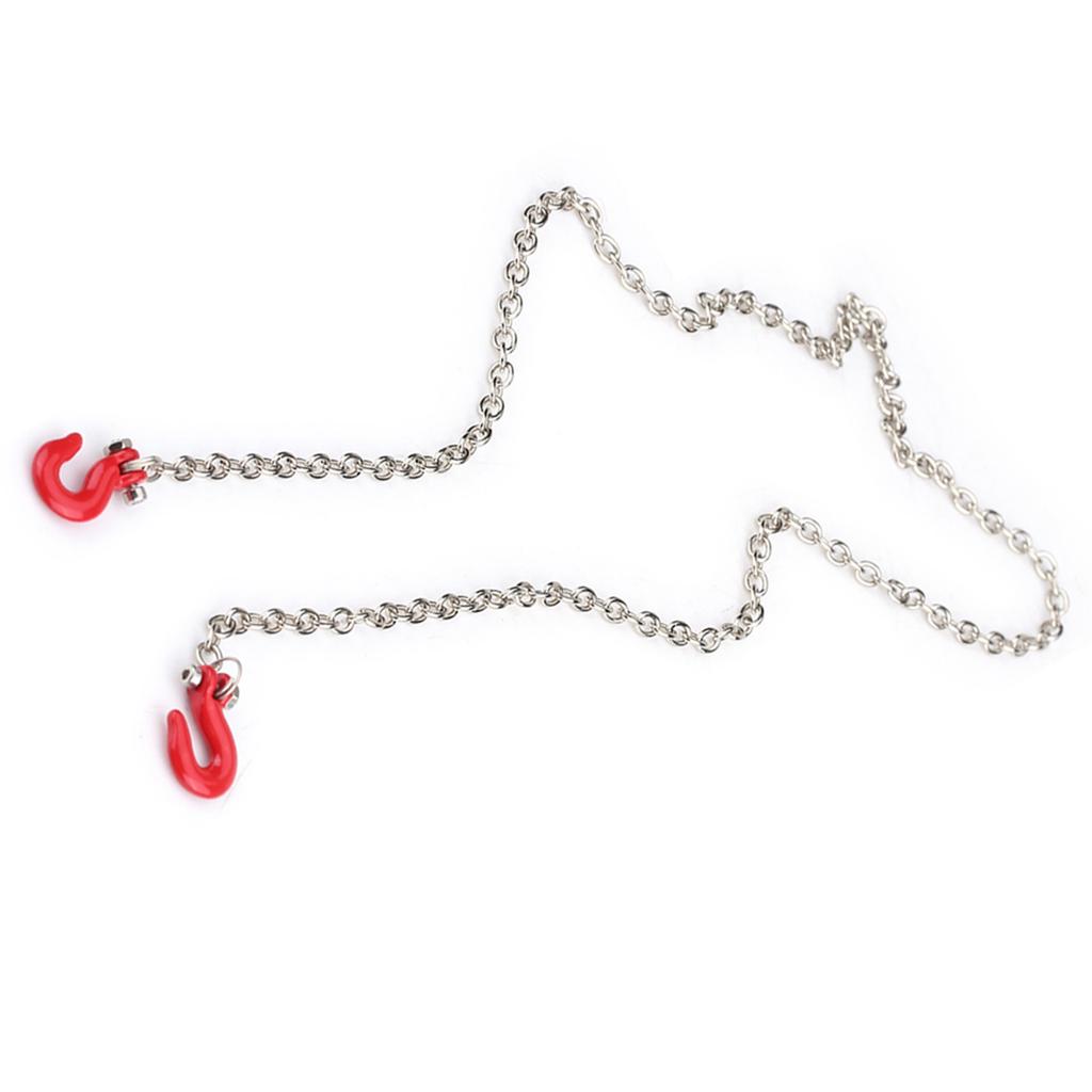 Metal RC Trailer Tow Hooks A essories With Chain For SCX10 D90 1:10 RC Crawler Climbing Car