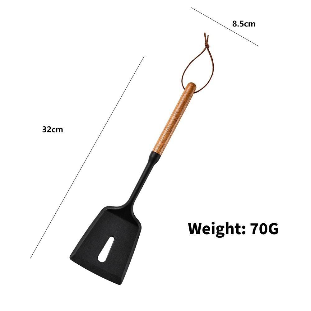 2025 New Silicone Kitchenware Non-Stick Cookware Kitchen Utensils Set Spatula Shovel Egg Beaters Wooden Handle Cooking Tool Set