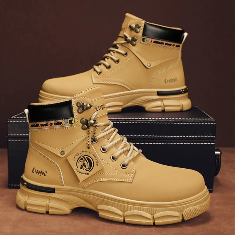 Fashion CYYTL Mens Boots Ankle Casual Winter Shoes Leather Cowboy Combat Tactical Motorcycle Chelsea Work Outdoor Hiking Luxury Designer